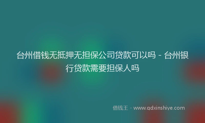 台州借钱无抵押无担保公司贷款可以吗 - 台州银行贷款需要担保人吗
