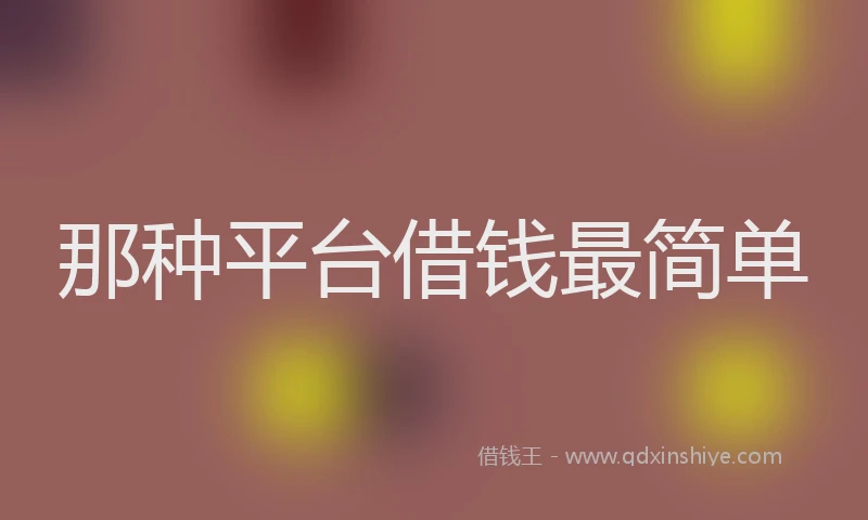 那种平台借钱最简单