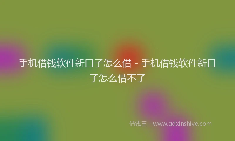 手机借钱软件新口子怎么借 - 手机借钱软件新口子怎么借不了