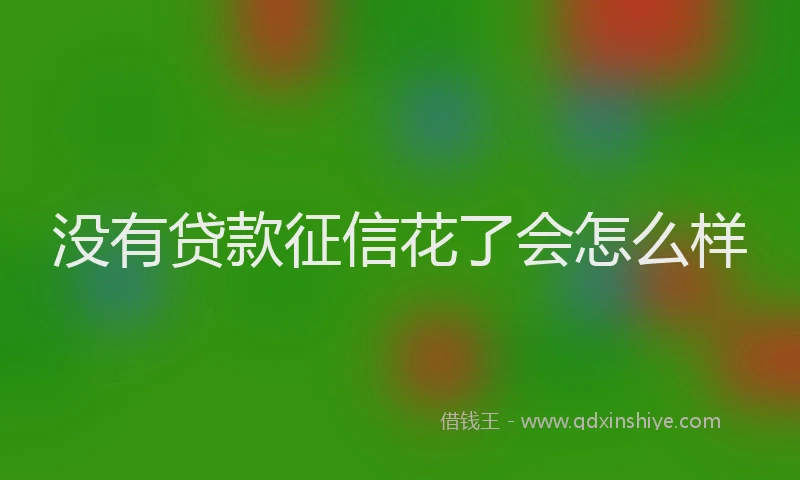 没有贷款征信花了会怎么样