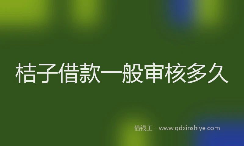 桔子借款一般审核多久