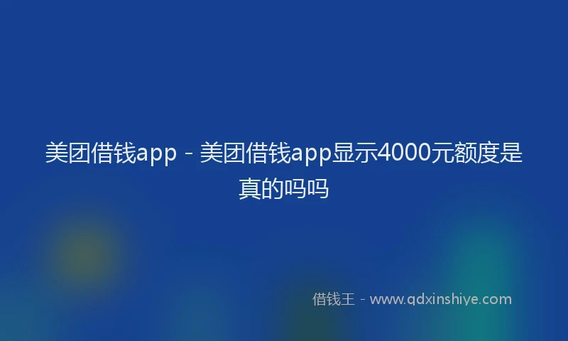 美团借钱app - 美团借钱app显示4000元额度是真的吗吗