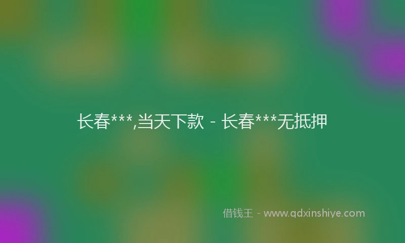 长春***,当天下款 - 长春***无抵押