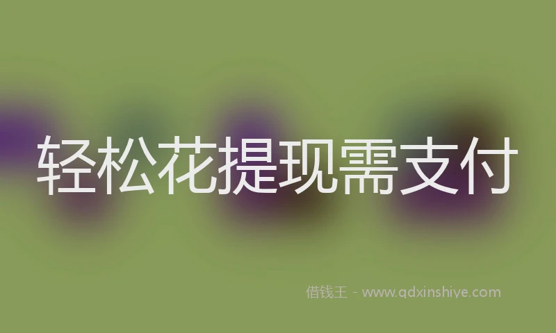 轻松花提现需支付