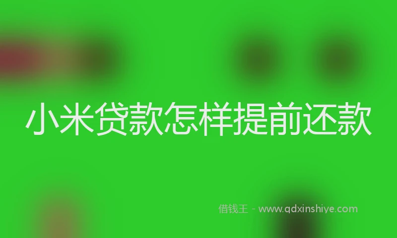 小米贷款怎样提前还款