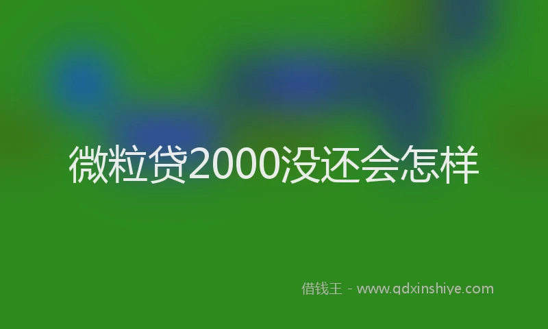 微粒贷2000没还会怎样