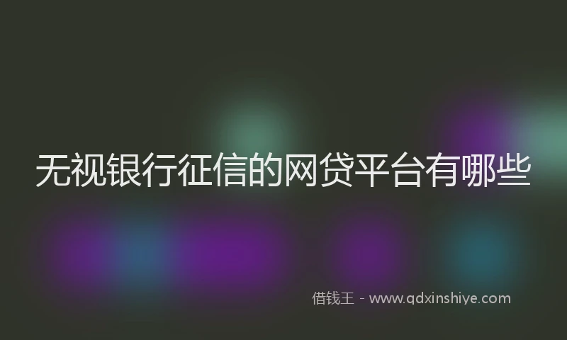 无视银行征信的网贷平台有哪些
