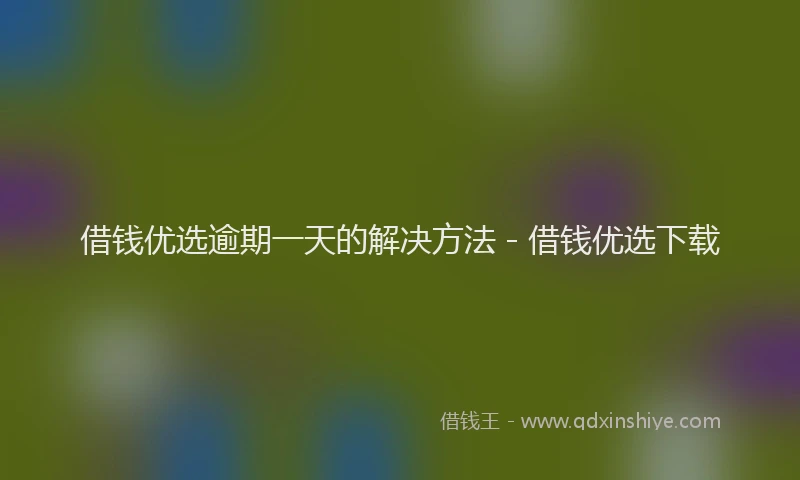借钱优选逾期一天的解决方法 - 借钱优选下载
