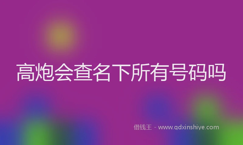 高炮会查名下所有号码吗