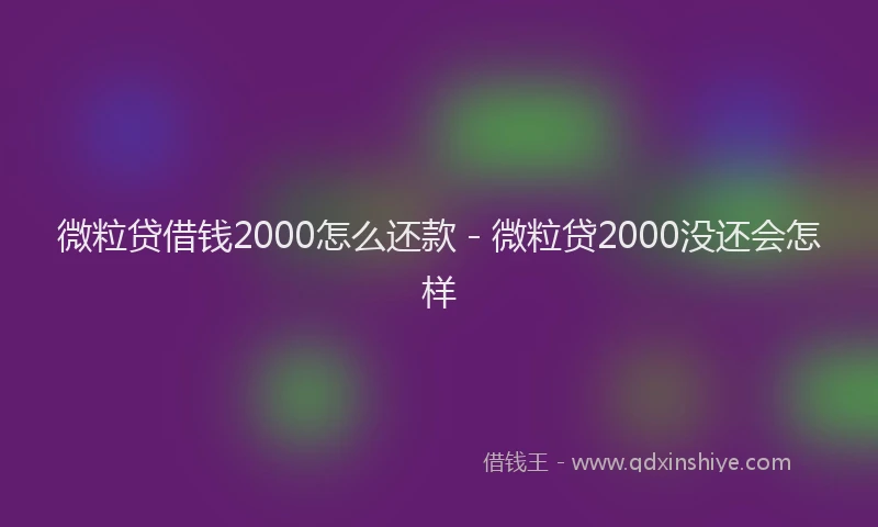 微粒贷借钱2000怎么还款 - 微粒贷2000没还会怎样