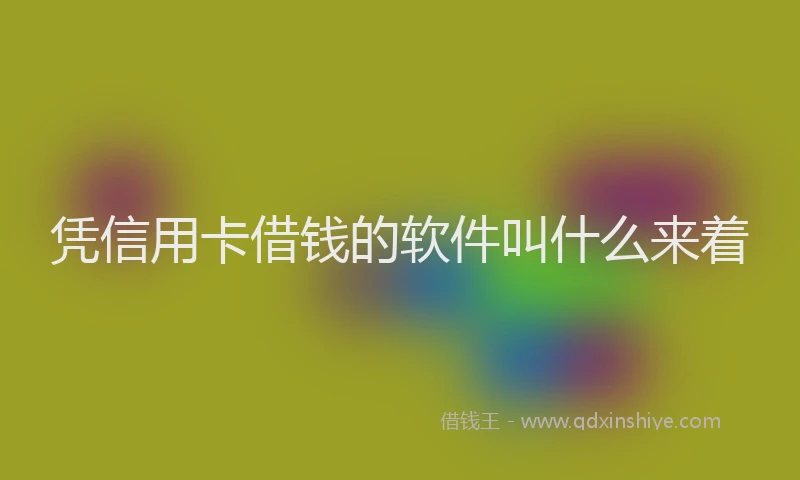 凭信用卡借钱的软件叫什么来着