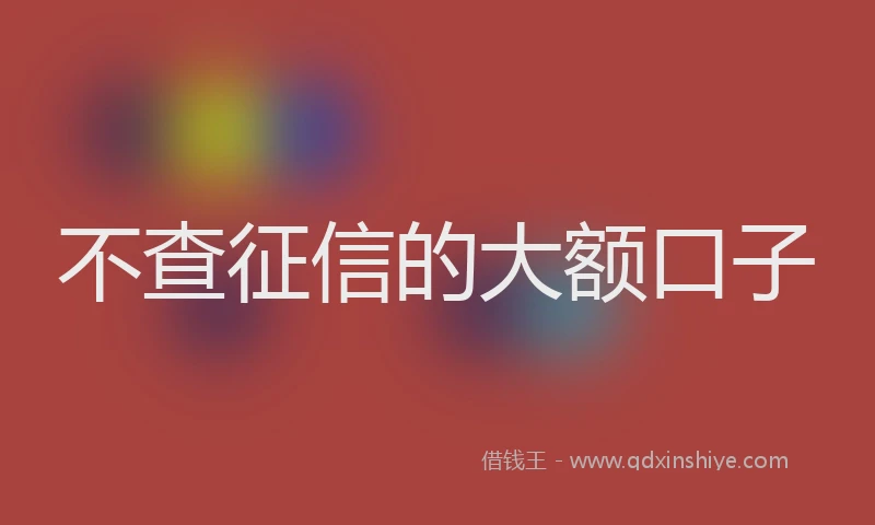 不查征信的大额口子