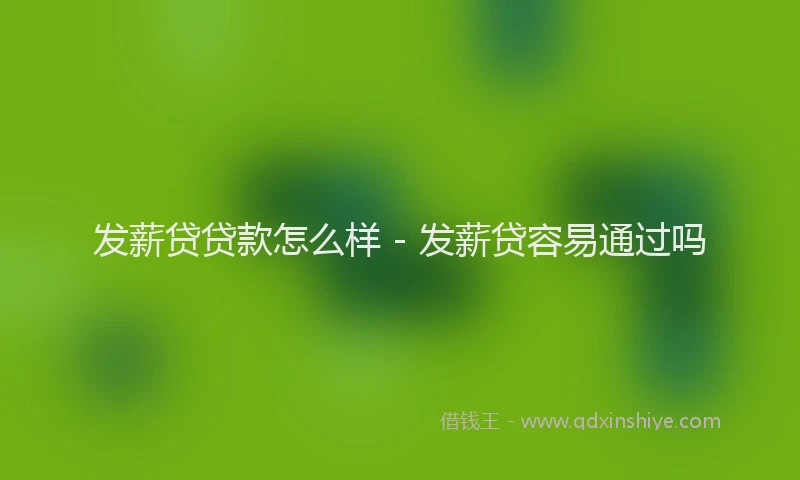 发薪贷贷款怎么样 - 发薪贷容易通过吗