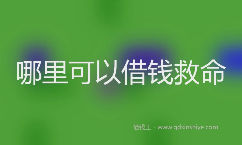 哪里可以借钱救命