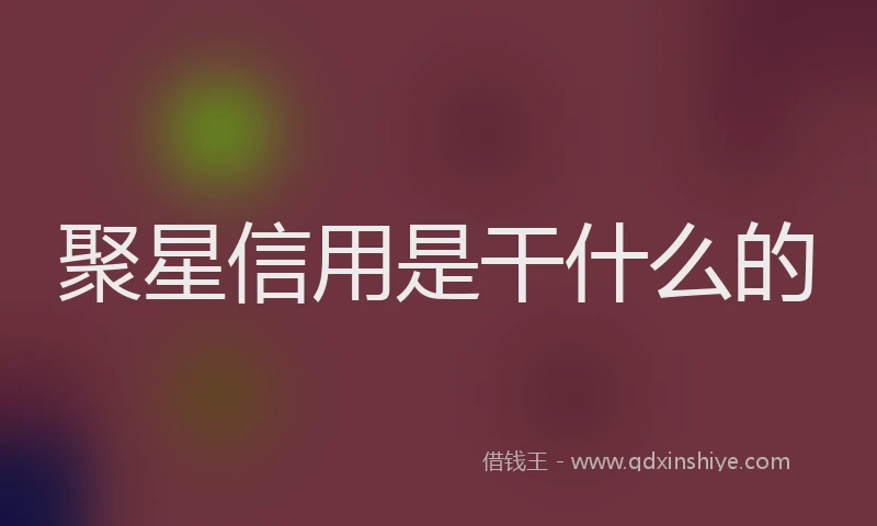 聚星信用是干什么的