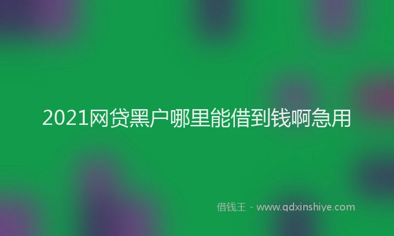 2021网贷黑户哪里能借到钱啊急用