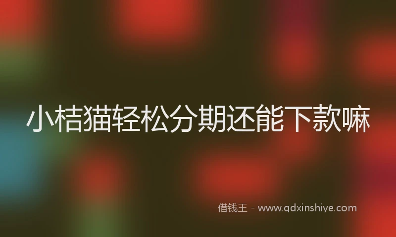 小桔猫轻松分期还能下款嘛