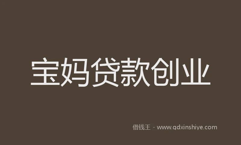 宝妈贷款创业