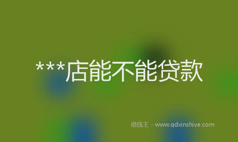 ***店能不能贷款