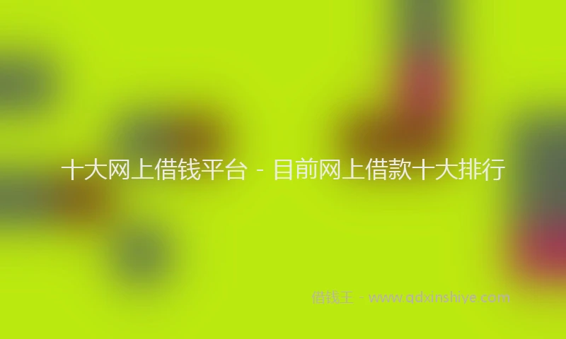 十大网上借钱平台 - 目前网上借款十大排行