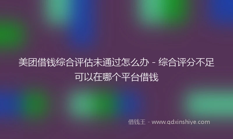 美团借钱综合评估未通过怎么办 - 综合评分不足可以在哪个平台借钱