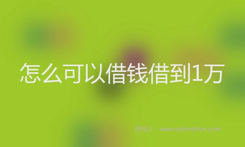 怎么可以借钱借到1万