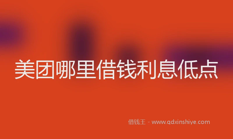 美团哪里借钱利息低点