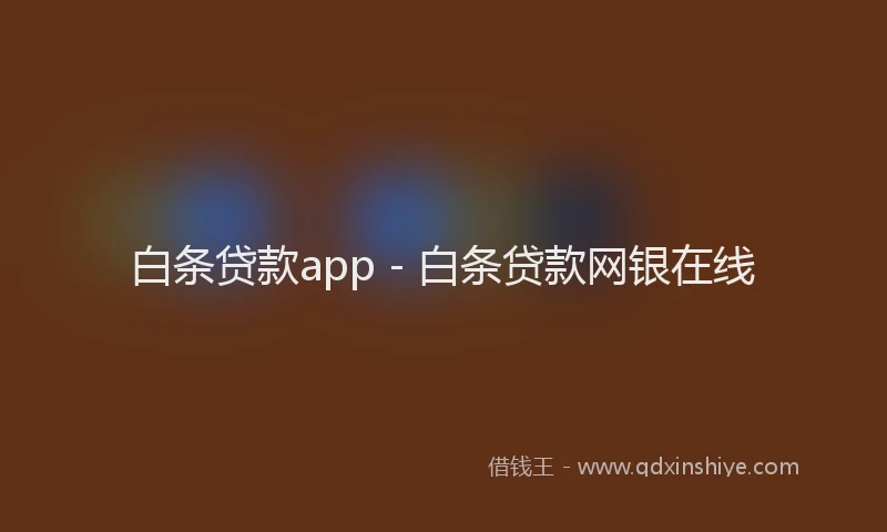 白条贷款app - 白条贷款网银在线