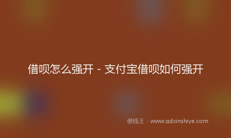 借呗怎么强开 - 支付宝借呗如何强开
