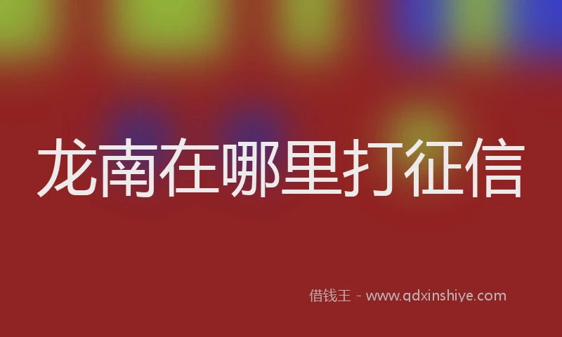 龙南在哪里打征信