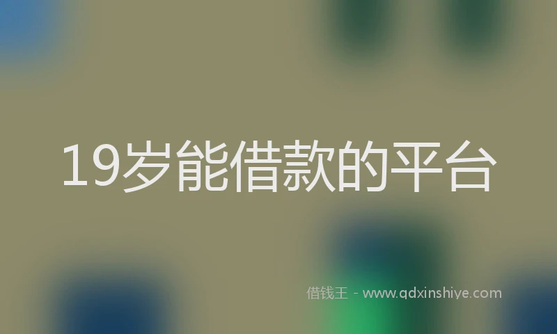 19岁能借款的平台
