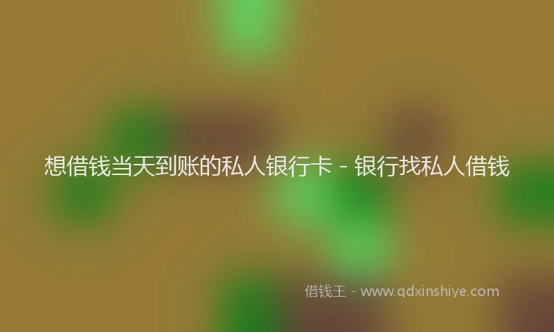 想借钱当天到账的私人银行卡 - 银行找私人借钱