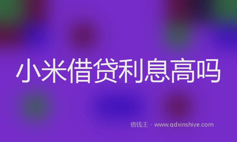 小米借贷利息高吗