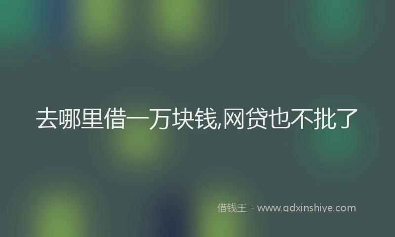 去哪里借一万块钱,网贷也不批了