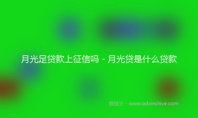 月光足贷款上征信吗 - 月光贷是什么贷款