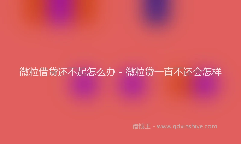 微粒借贷还不起怎么办 - 微粒贷一直不还会怎样