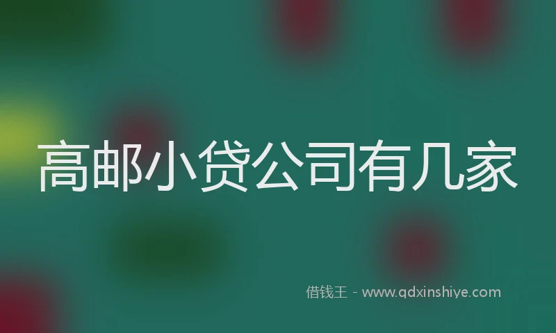 高邮小贷公司有几家