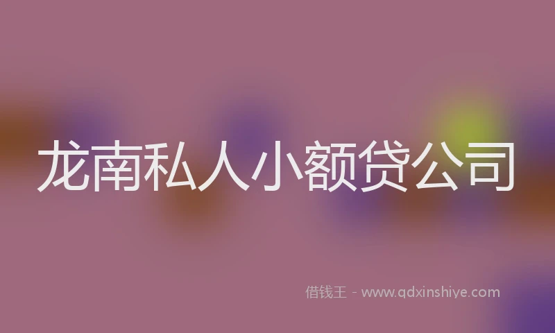 龙南私人小额贷公司