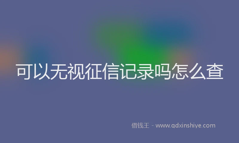 可以无视征信记录吗怎么查