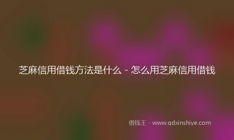芝麻信用借钱方法是什么 - 怎么用芝麻信用借钱