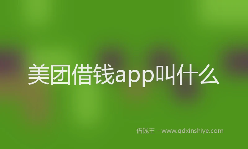 美团借钱app叫什么