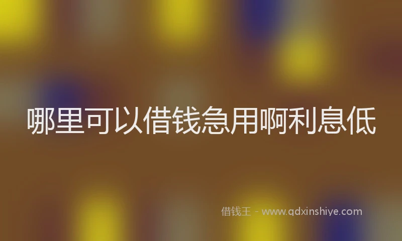 哪里可以借钱急用啊利息低