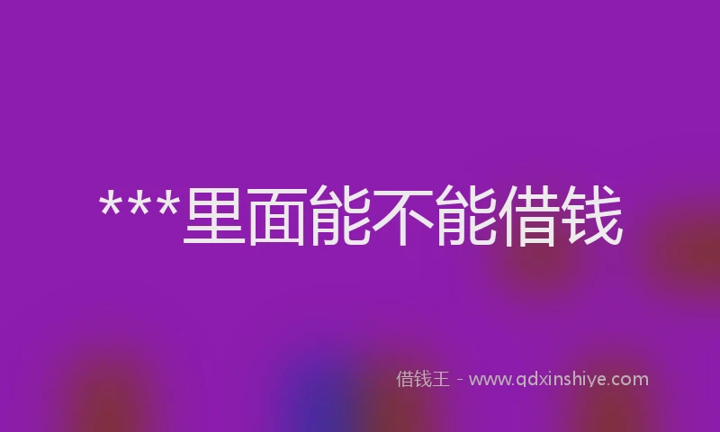***里面能不能借钱