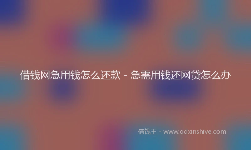 借钱网急用钱怎么还款 - 急需用钱还网贷怎么办