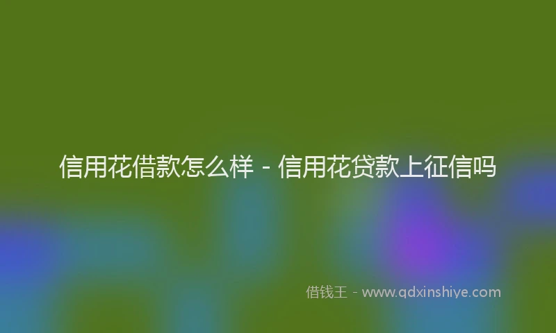 信用花借款怎么样 - 信用花贷款上征信吗