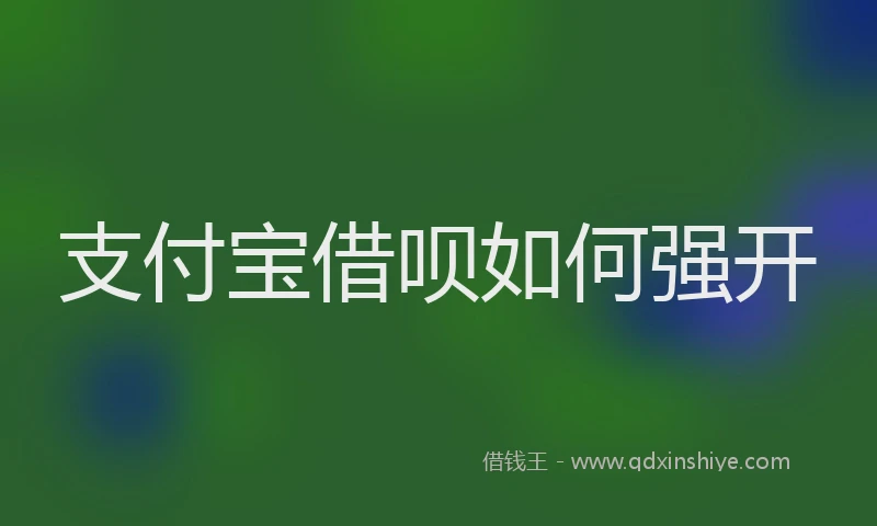 支付宝借呗如何强开