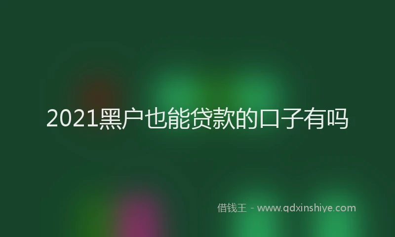 2021黑户也能贷款的口子有吗
