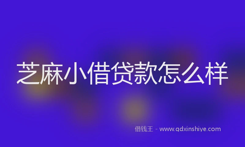 芝麻小借贷款怎么样