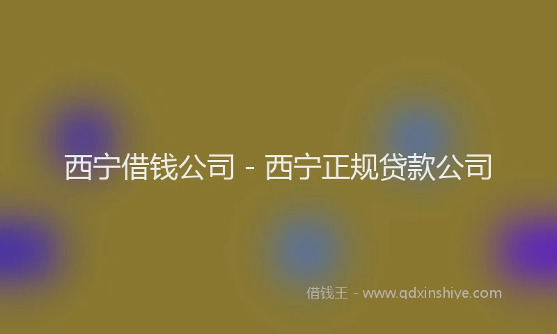 西宁借钱公司 - 西宁正规贷款公司