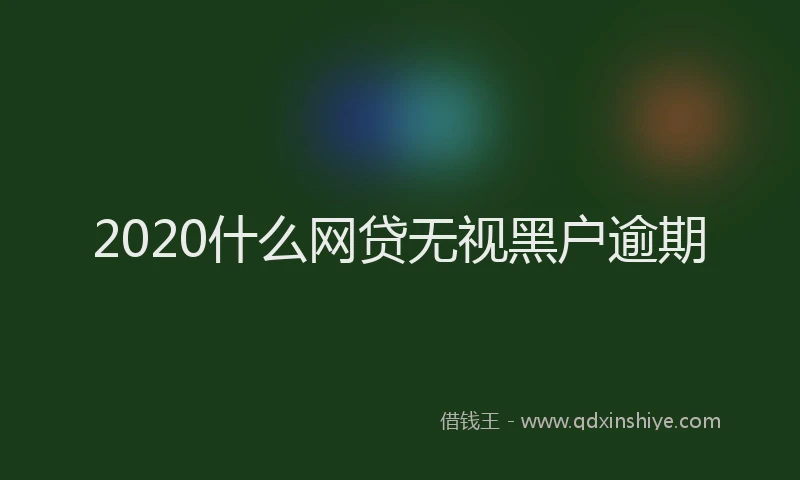 2020什么网贷无视黑户逾期